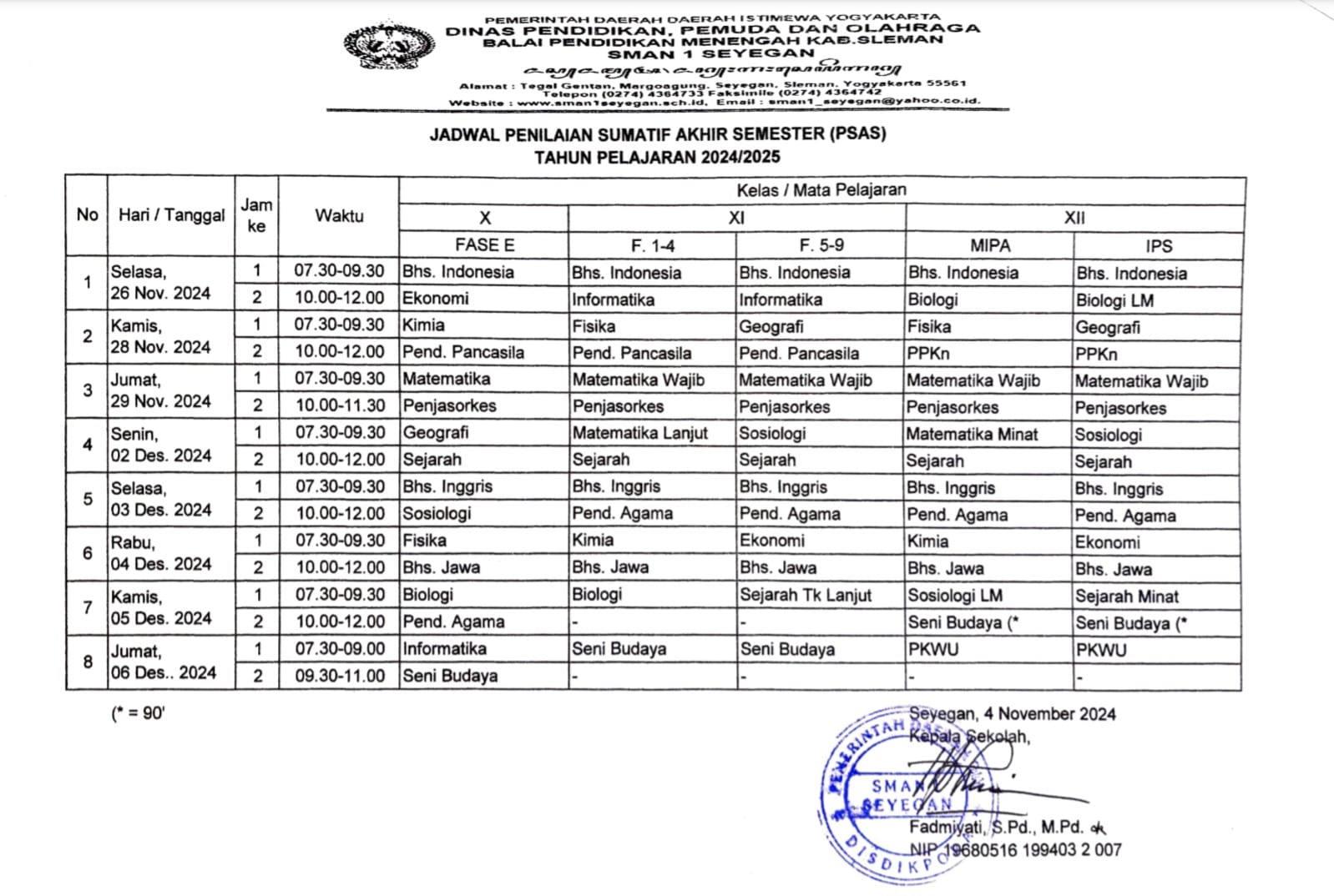 PSAS GANJIL 2024/2025