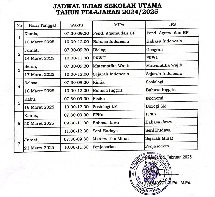 UJIAN SEKOLAH