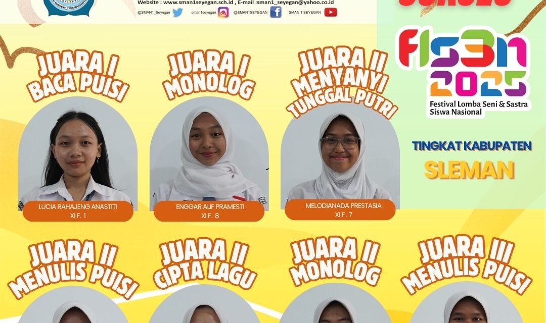 Murid Berbakat SMAN 1 Seyegan Raih Prestasi Gemilang FLS3N Tingkat Kabupaten Sleman